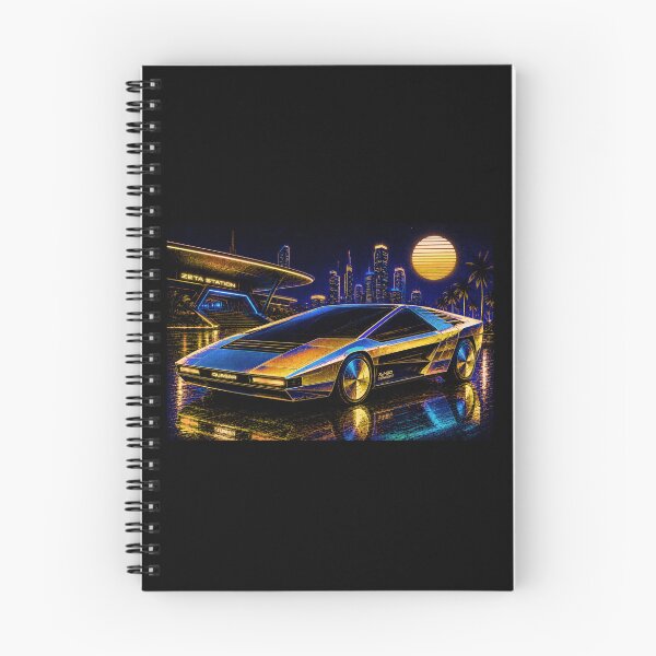 Item preview, 80s Retro Futuristic Concept Car Neon Synthwave Design designed and sold by TEEJAMBOREE.