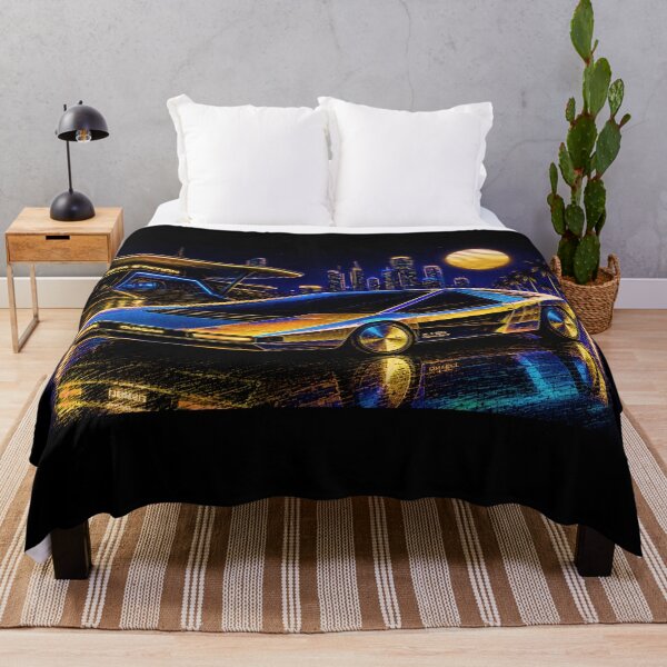 Item preview, 80s Retro Futuristic Concept Car Neon Synthwave Design designed and sold by TEEJAMBOREE.