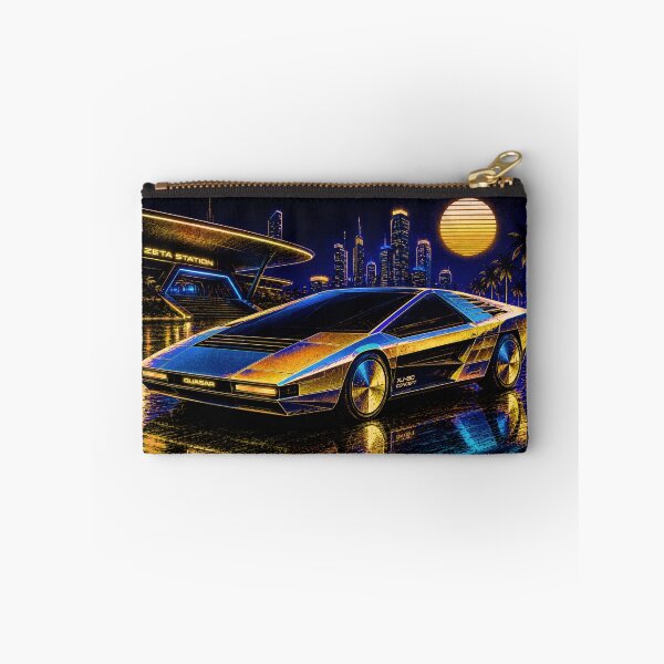 Item preview, 80s Retro Futuristic Concept Car Neon Synthwave Design designed and sold by TEEJAMBOREE.