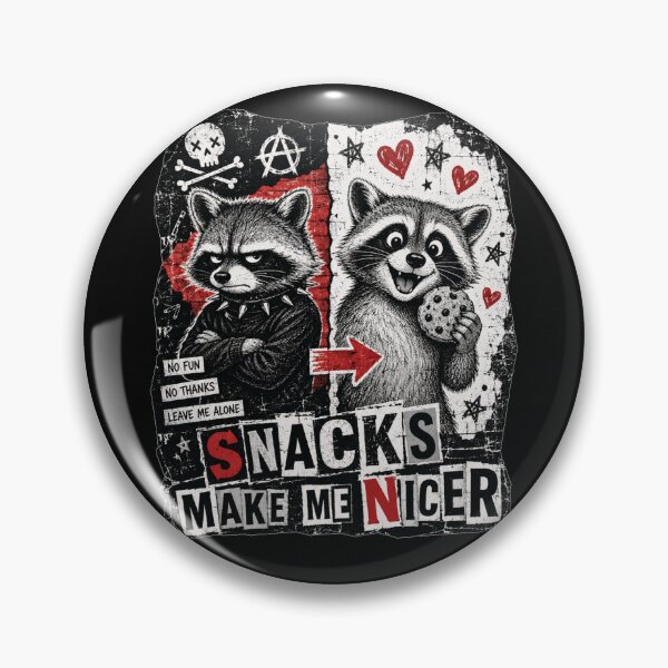 Item preview, Snacks Make Me Nicer Funny Grunge Raccoon Punk Style Gift designed and sold by Nightarel.