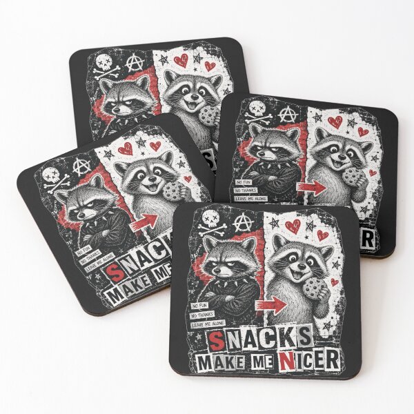 Item preview, Snacks Make Me Nicer Funny Grunge Raccoon Punk Style Gift designed and sold by Nightarel.