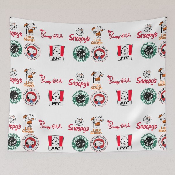 Item preview, Fast food logo with snoopy designed and sold by Katyslittlestickershop.