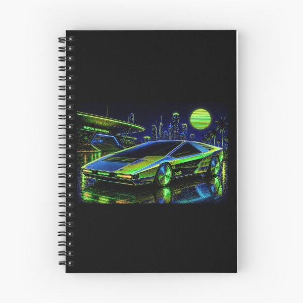 Item preview, 80s Retro Futuristic Concept Car Neon Synthwave Design designed and sold by TEEJAMBOREE.