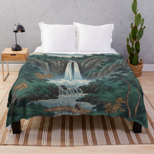 Item preview, Mountain Waterfall Japanese Ukiyo-e Art designed and sold by Glitchart66.