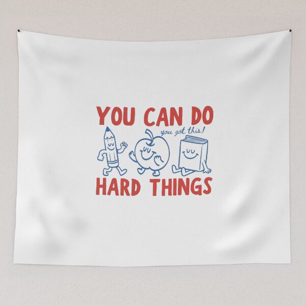Item preview, You Can Do Hard Things Cute Retro Doodles 'You Got This' Motivational Teacher designed and sold by Thread&Fable.