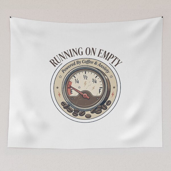 Item preview, Running On Empty Funny Coffee Lover Shirt | Fueled By Coffee and Anxiety Vintage Design designed and sold by softmind studio.