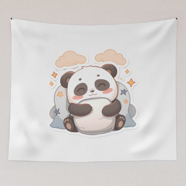 Item preview, Cute Sleeping Panda Sticker | Kawaii Cozy Panda Cartoon Aesthetic Design designed and sold by dreamz-world.