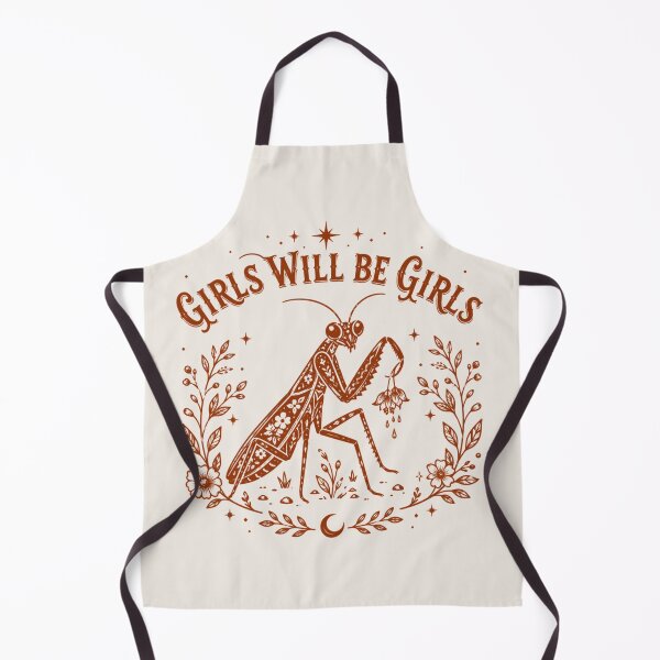 Item preview, Girls Will Be Girls Praying Mantis, Feminist Insect, Vintage Botanical Mantis, Nature Lover Gift designed and sold by Sprinkle12345.