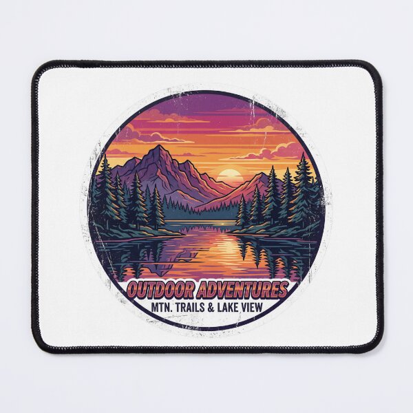 Item preview, Retro Sunset Mountain Sticker | Vintage Nature Decal designed and sold by ZaanaDesign.