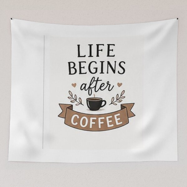 Item preview, Life Begins After Coffee | Funny Coffee Lover Quote | Minimalist Coffee Typography Design designed and sold by Sara-Ai.