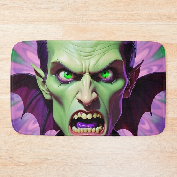 Aperçu de l'œuvre Dracula, le vampire classique violet et vert d'Halloween créée et vendue par GaffaDesigns.