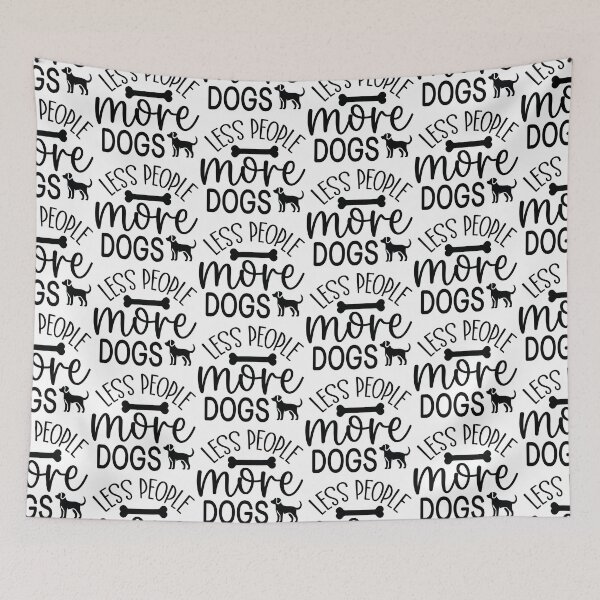 Item preview, Less People More Dogs - Funny Retro Puppy Gift Dog Quotes Cool Mother Matching Family Owner Girl Mom Apparel Art designed and sold by FuzionRaptor.