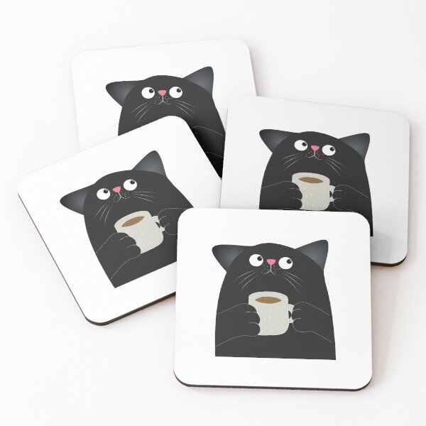 Item preview, Black Cat Coffee Lover Feline Drinker Morning Caffeine Pet Owner designed and sold by SkeletonsDanger.