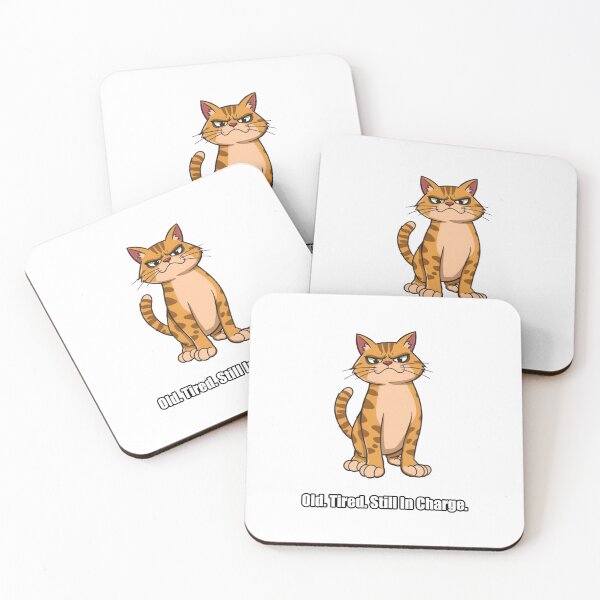 Item preview, Tabby Cat - Old Tired Still In Charge - Funny Cat Gift designed and sold by pawdrops.