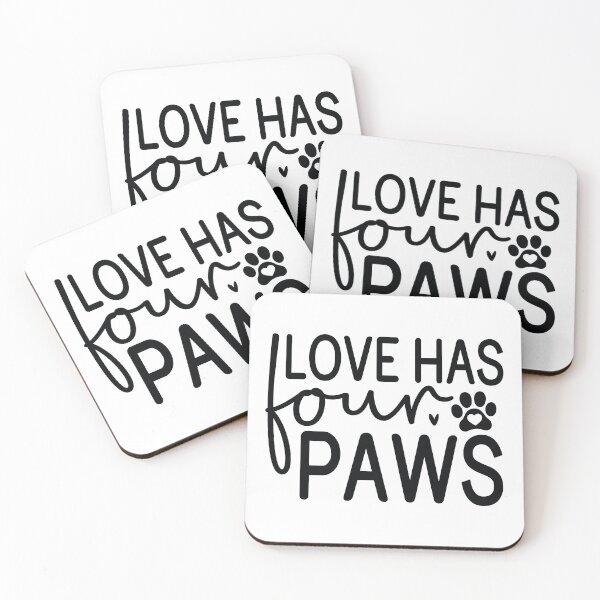 Item preview, Love Has Four Paws - Cute Retro Puppy Pet Gift Dog Quotes Cool Mother Matching Family Owner Girl Mom Apparel Art designed and sold by FuzionRaptor.