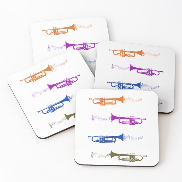 Item preview, Four colourful trumpets with musical notes designed and sold by YEMIDELDESIGNS.