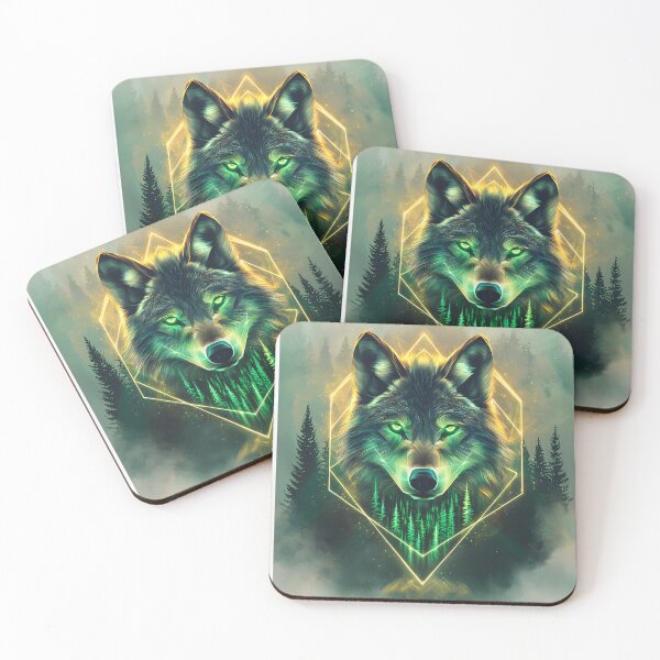 Item preview, 3d Render Of Geometric Wolf Forest designed and sold by Checho30.