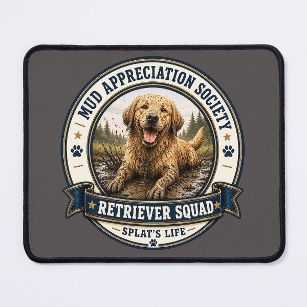 Item preview, Mud Appreciation Society - Retriever Squad - Splat's Life/ Funny Retriever Dog Badge Logo designed and sold by Halejo68.