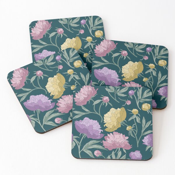 Item preview, Peonies - Midnight Teal designed and sold by Vytfur Zone.