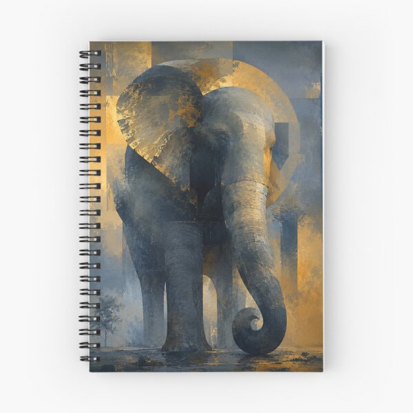 Item preview, Abstract Elephant Wall Art | Modern Geometric Elephant Painting | Contemporary Wildlife Canvas | Blue & Orange Abstract Art | Luxury Home Decor designed and sold by Proartyst 's.