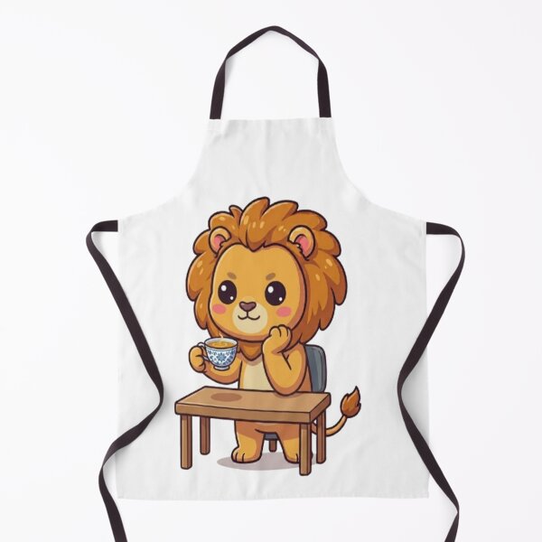Item preview, Cute Lion Drinking Hot Tea designed and sold by Ella_Sketch.