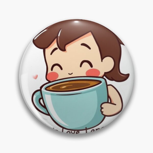 Item preview, Coffee Is My Love Language Cute Kawaii Sticker designed and sold by surbhiArt.