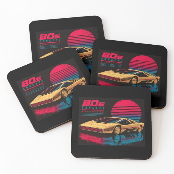 Item preview, 80s Retro Futuristic Concept Car Neon Synthwave Design designed and sold by TEEJAMBOREE.