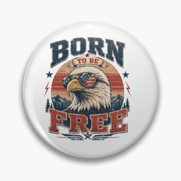Item preview, Born to Be Free Bald Eagle Vintage Patriotic USA Design designed and sold by AveniaOficial.