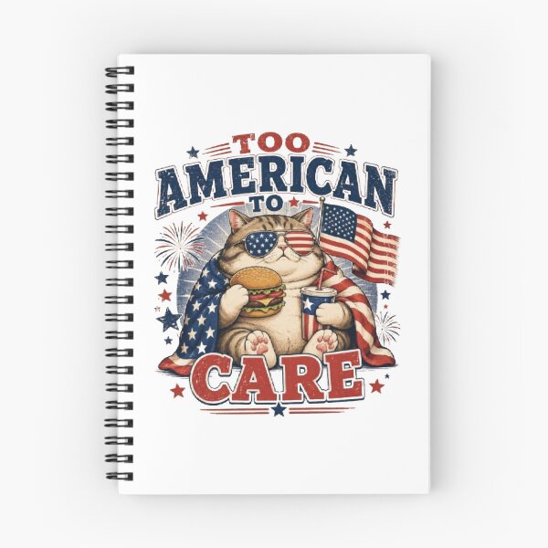 Item preview, Too American To Care Funny Patriotic Cat Fourth of July Design designed and sold by AveniaOficial.