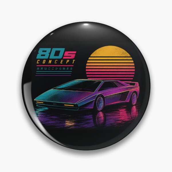 Item preview, 80s Retro Futuristic Concept Car Neon Synthwave Design designed and sold by TEEJAMBOREE.