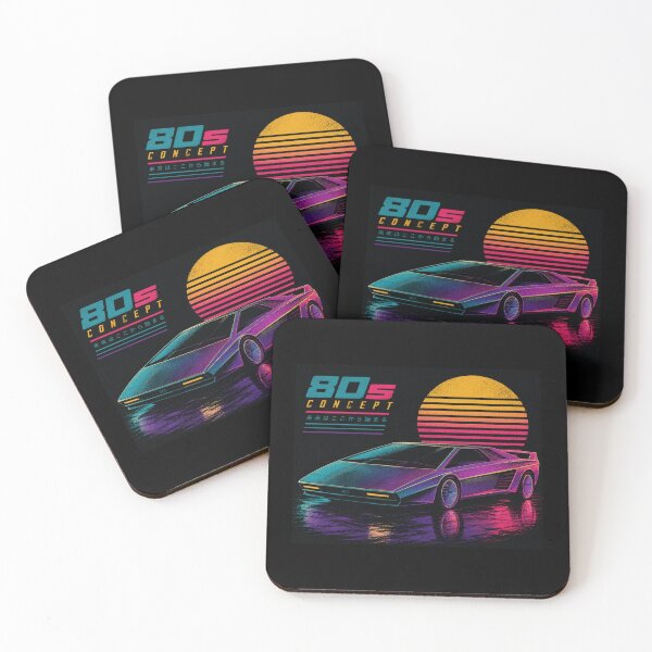 Item preview, 80s Retro Futuristic Concept Car Neon Synthwave Design designed and sold by TEEJAMBOREE.