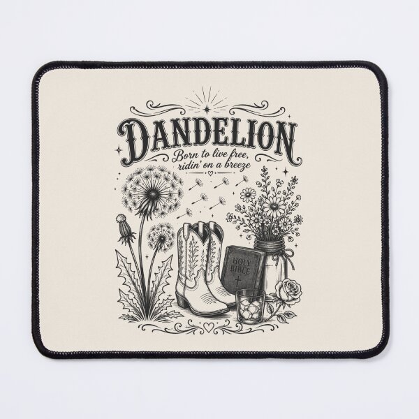 Item preview, Dandelion, Vintage Wildflower, Indie Folk Style, Cowgirl Boots Gift, Country Aesthetic designed and sold by Sprinkle12345.