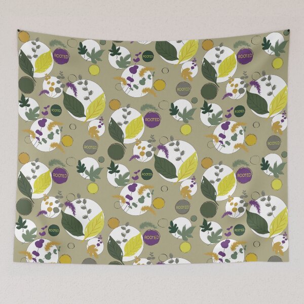 Item preview, Patrón geométrico de jardín botánico con raíces designed and sold by Vibria Pattern Studio.