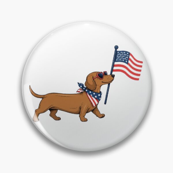 Item preview, Patriotic Dachshund with American Flag Cute 4th of July Dog Design  designed and sold by AveniaOficial.