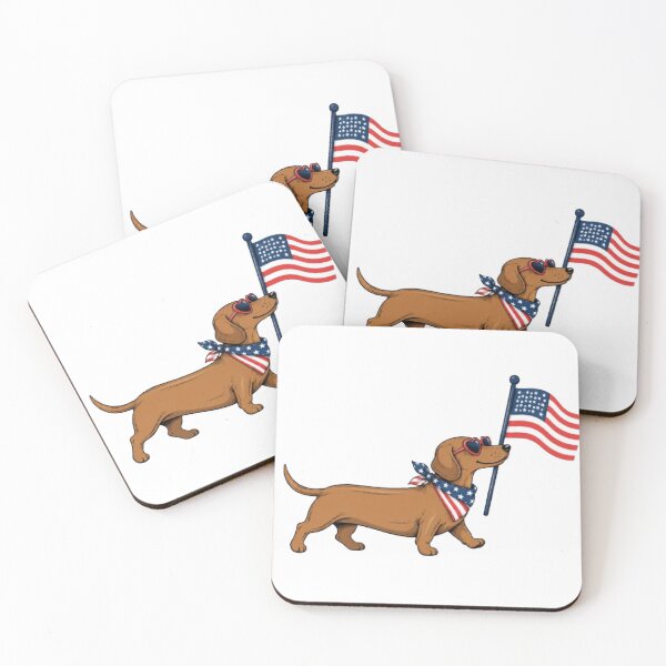 Item preview, Patriotic Dachshund with American Flag Cute 4th of July Dog Design  designed and sold by AveniaOficial.