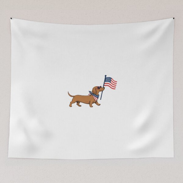 Item preview, Patriotic Dachshund with American Flag Cute 4th of July Dog Design  designed and sold by AveniaOficial.