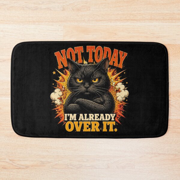 Item preview, Not Today I'm Already Over It – Grumpy Black Cat Funny Introvert Vintage Graphic T-Shirt designed and sold by Cavalier-org.