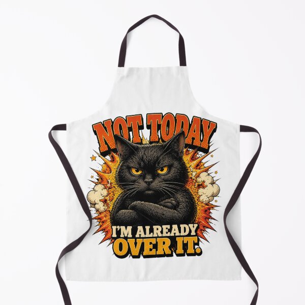 Item preview, Not Today I'm Already Over It – Grumpy Black Cat Funny Introvert Vintage Graphic T-Shirt designed and sold by Cavalier-org.