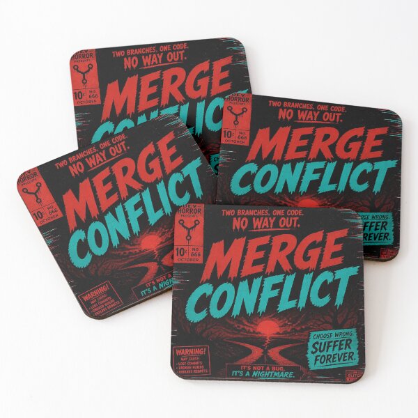Item preview, Merge Conflict - Funny Horror Programmer Git Shirt designed and sold by Geek Tracy Shop.