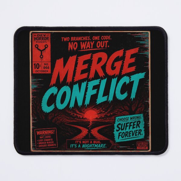 Item preview, Merge Conflict - Funny Horror Programmer Git Shirt designed and sold by Geek Tracy Shop.