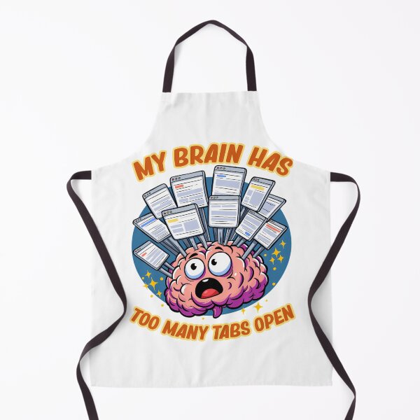 Item preview, Overwhelmed Cartoon Brain with Multiple Browser Windows designed and sold by A Better Day.