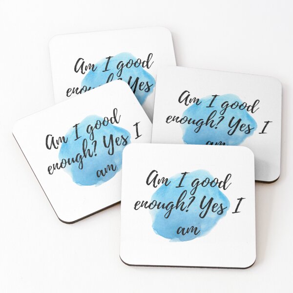 Item preview, Am I Good Enough? Yes I Am | Self-Worth Affirmation Typography | Inspirational Mental Health Quote | Positive Mindset Wall Art designed and sold by elmsstudios.