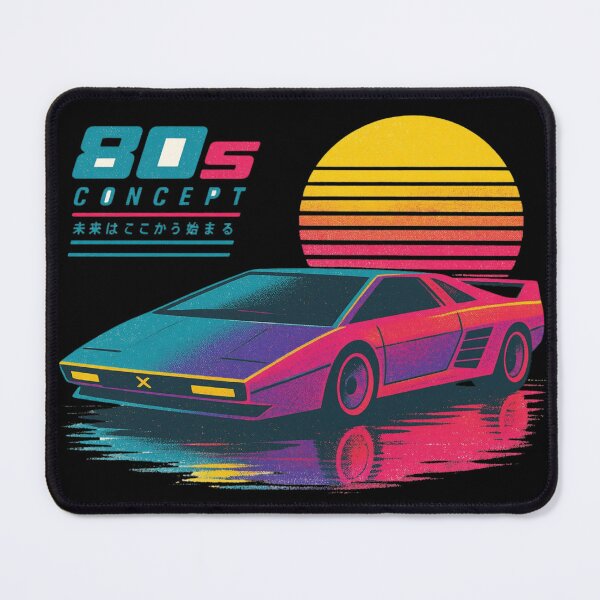 Item preview, 80s Retro Futuristic Concept Car Neon Synthwave Design designed and sold by TEEJAMBOREE.