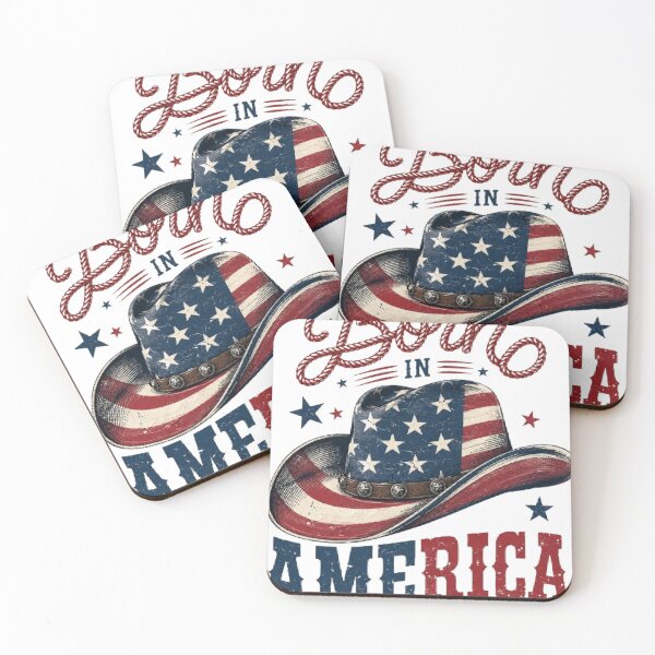 Artikelvorschau, Geboren in Amerika Vintage Cowboyhut Patriotisches Western-Design entworfen und verkauft von AveniaOficial.