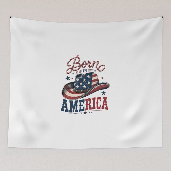 Item preview, Born in America Vintage Cowboy Hat Patriotic Western Design designed and sold by AveniaOficial.