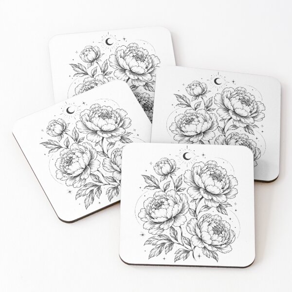 Item preview, Retro Linocut Peonies Ringer, Cottagecore Floral, Vintage Botanical Flower, Ranunculus Boho Garden designed and sold by Sprinkle12345.