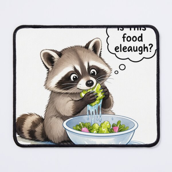 Item preview, Cute OCD Raccoon Washing Food Kawaii Watercolor Funny designed and sold by Arobinoz.
