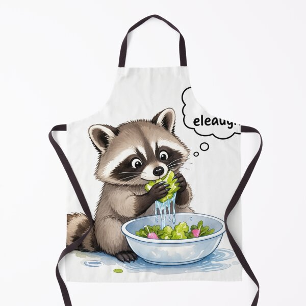 Item preview, Cute OCD Raccoon Washing Food Kawaii Watercolor Funny designed and sold by Arobinoz.