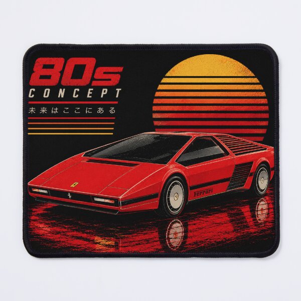 Item preview, 80s Retro Futuristic Concept Car Neon Synthwave Design designed and sold by TEEJAMBOREE.