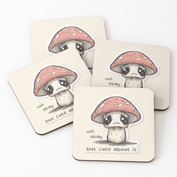 Item preview, Sad Mushroom Aesthetic Sticker  designed and sold by HappyDoodle11.